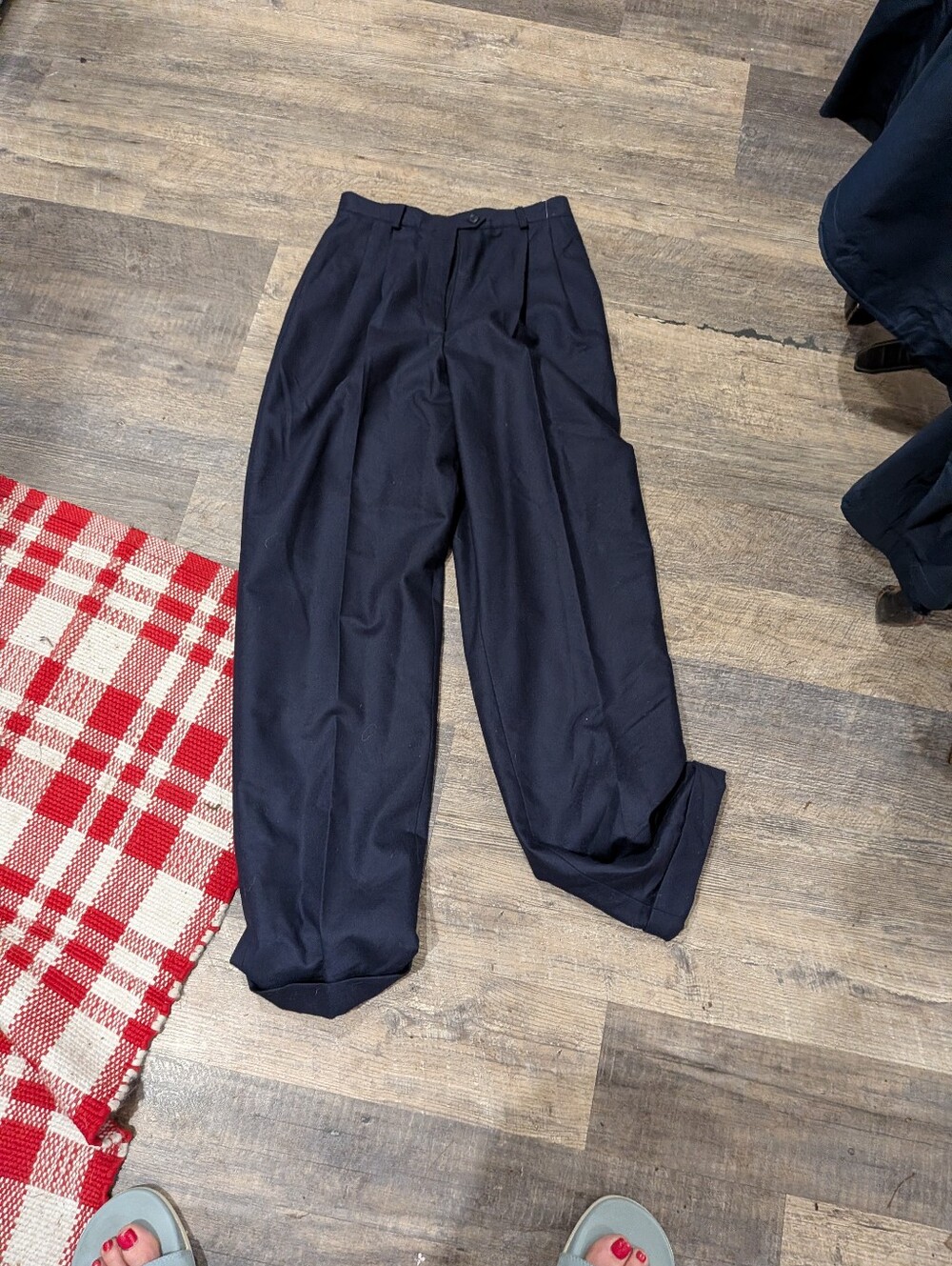 Ralph Lauren Navy Pleated Dress Pants